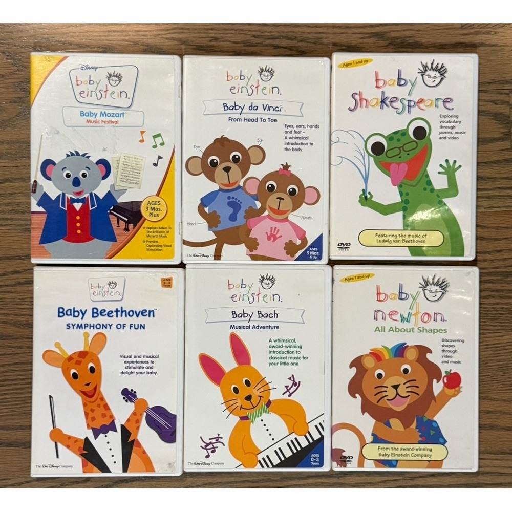 Baby Einstein 6 Disc DVD Lot Early‎ Learning Music Artist Shapes Educational